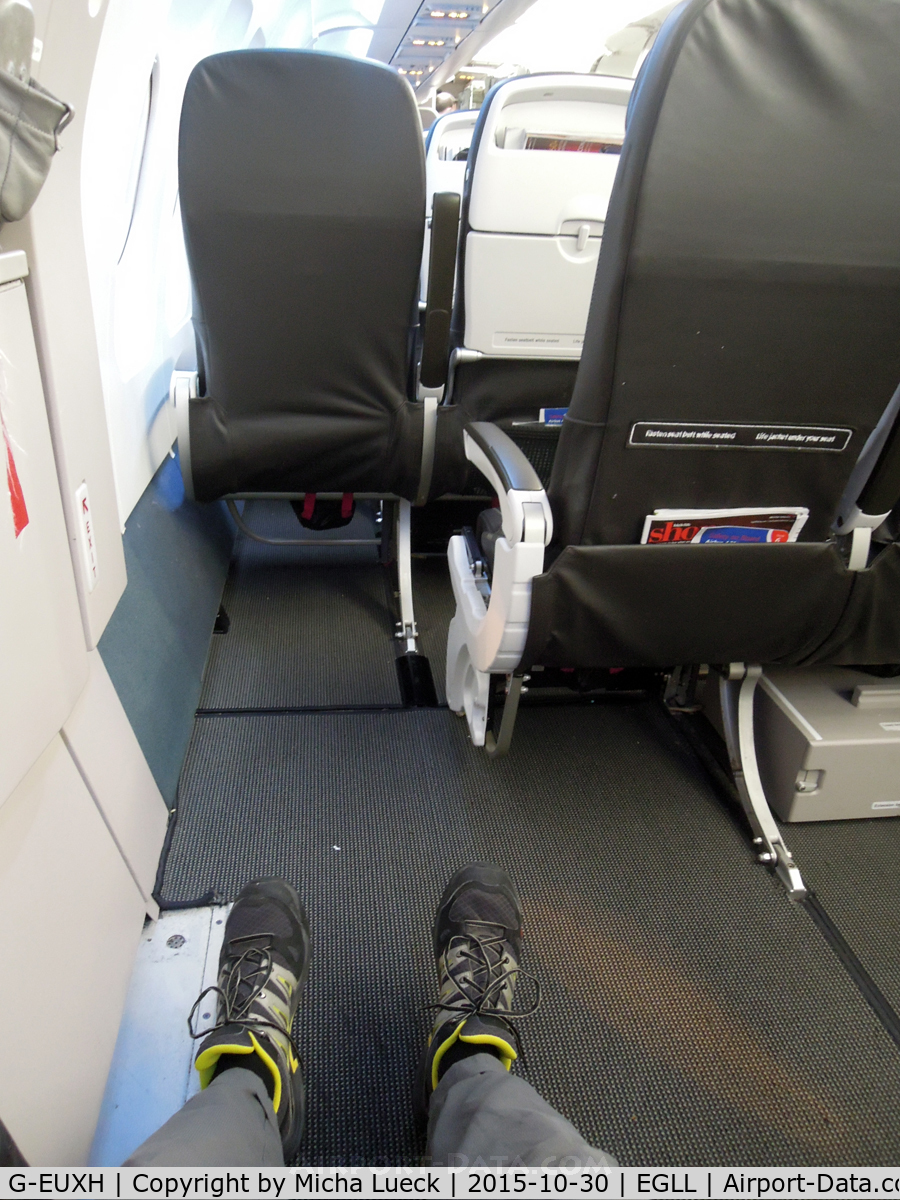 G-EUXH, 2004 Airbus A321-231 C/N 2363, Plenty of legroom at the emergency exit
