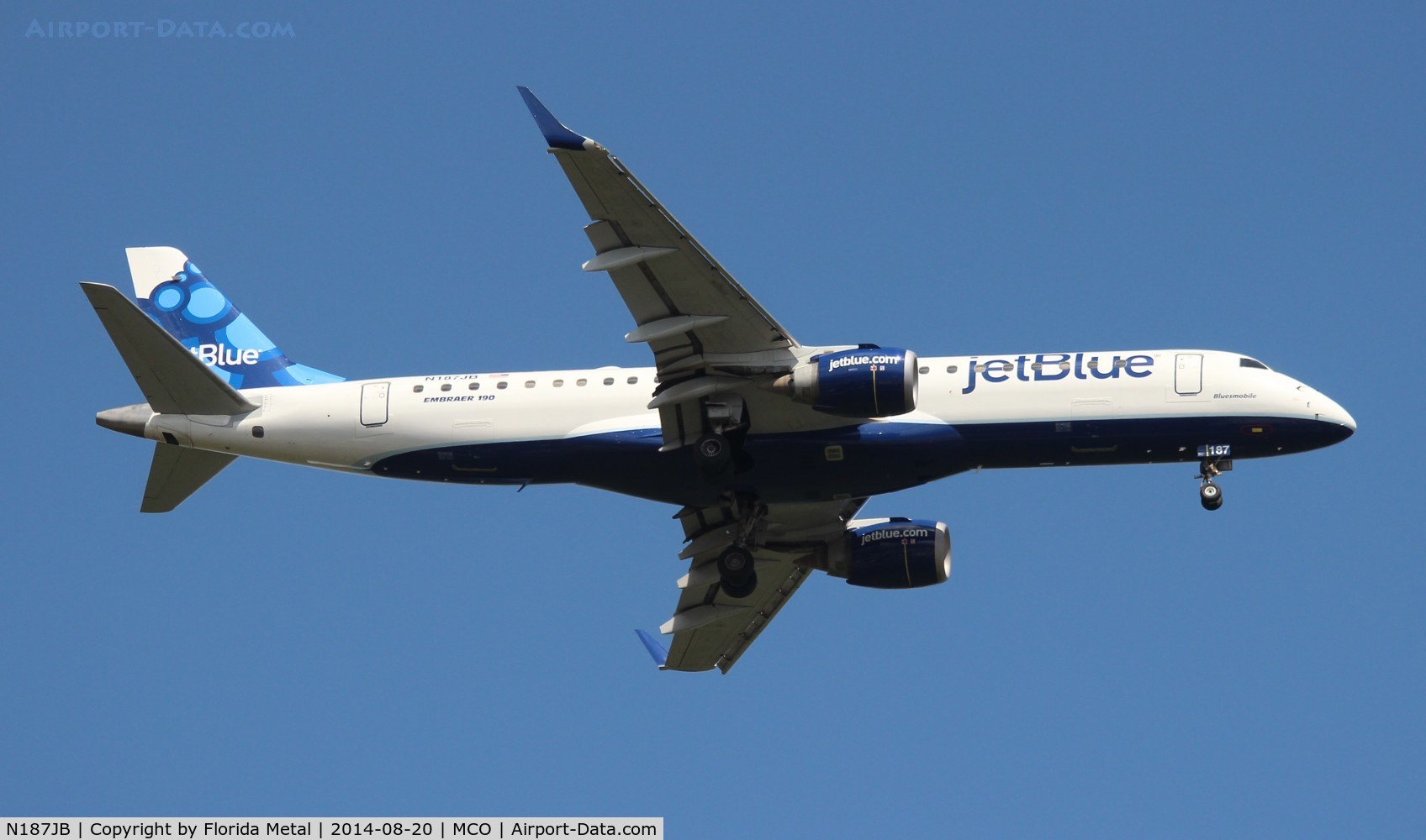 N187JB, 2005 Embraer 190AR (ERJ-190-100IGW) C/N 19000009, Jet Blue