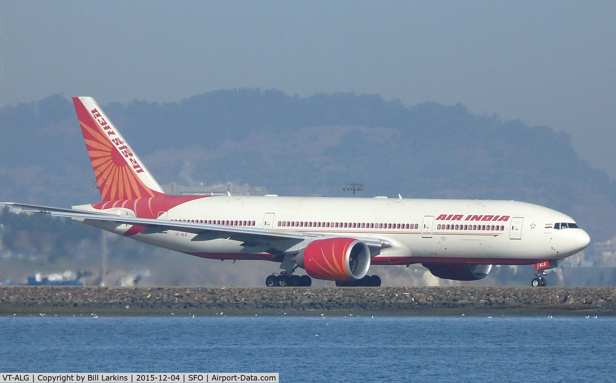 VT-ALG, 2009 Boeing 777-237/LR C/N 36306, Leaving San Francisco for second nonstop flight to Delhi.