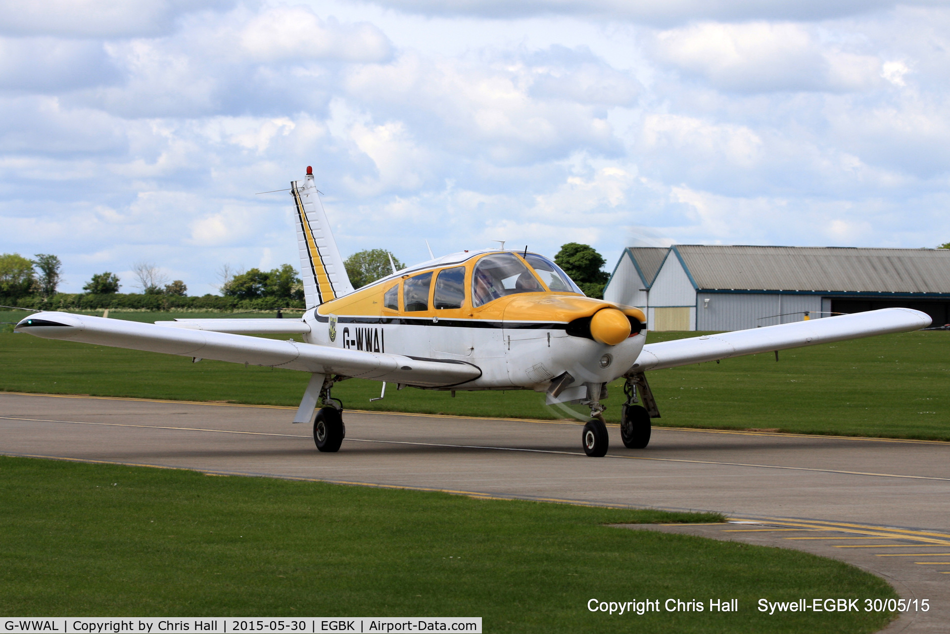 G-WWAL, 1968 Piper PA-28R-180 Cherokee Arrow C/N 28R-30461, at Aeroexpo 2015