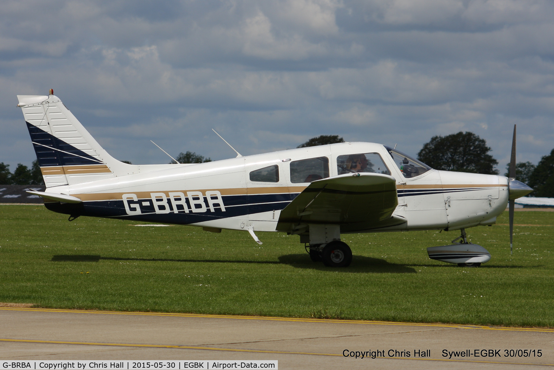 G-BRBA, 1979 Piper PA-28-161 Cherokee Warrior II C/N 28-7916109, at Aeroexpo 2015