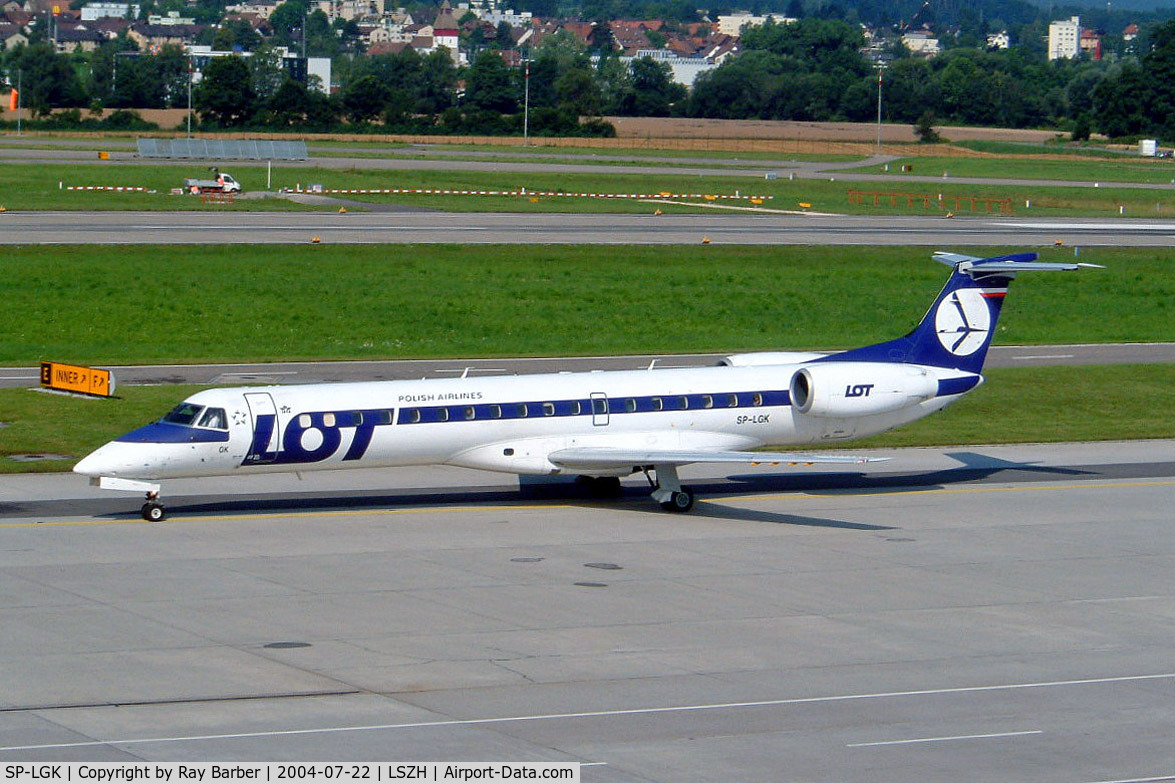 SP-LGK, 2000 Embraer ERJ-145MP (EMB-145MP) C/N 145339, Embraer ERJ-145MP [145339] (LOT Polish Airlines) Zurich~HB 22/07/2004
