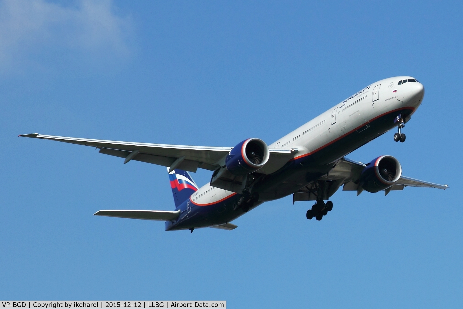 VP-BGD, 2013 Boeing 777-3M0/ER C/N 41681, Flight from Moscow landing on runway 12.