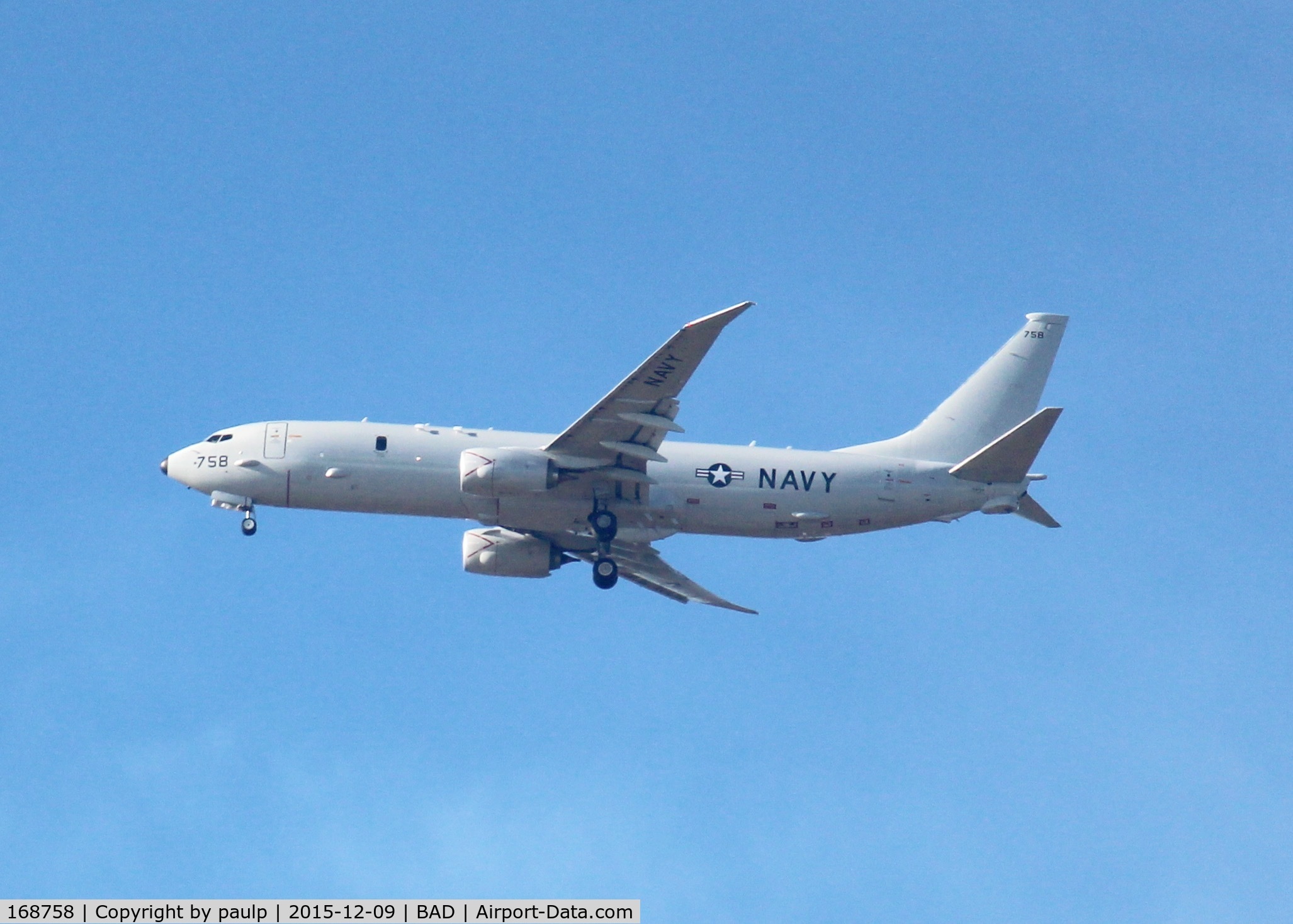 168758, 2014 Boeing P-8A Poseidon C/N 42254, At Barksdale Air Force Base.