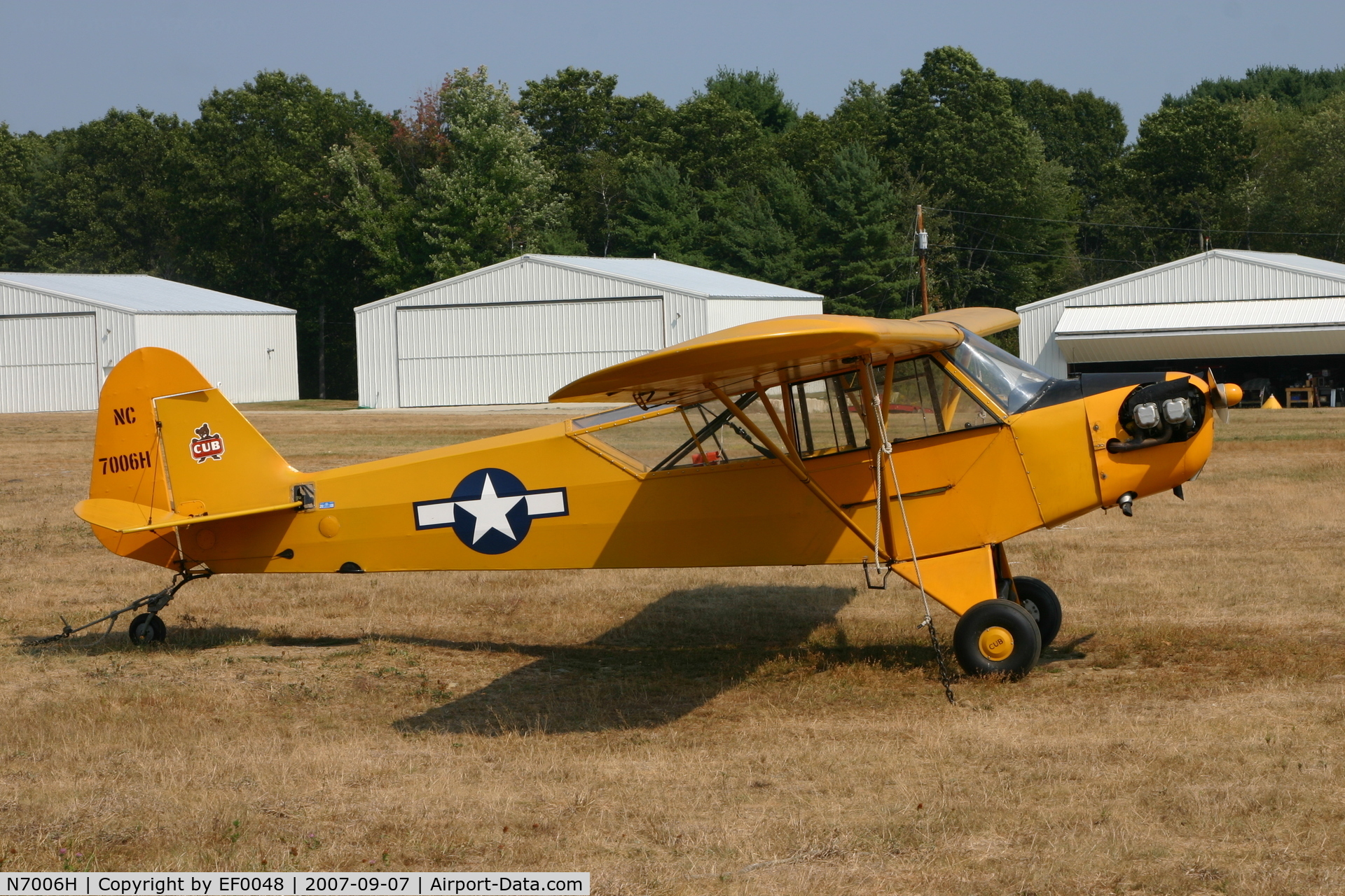 N7006H, 1946 Piper J3C-65 Cub C/N 20251, Hampton Airfield NH USA no ICAO code FAA 7B3