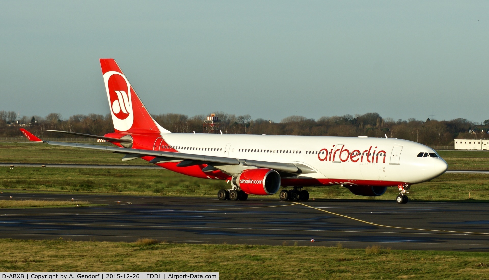 D-ABXB, 2000 Airbus A330-223 C/N 322, Air Berlin, is here on the taxiway at Düsseldorf Int'l(EDDL)