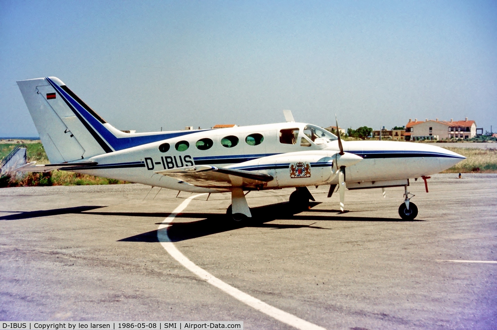 D-IBUS, 1975 Cessna 421C Golden Eagle C/N 421C-0008, Samos Greece 8.5.86