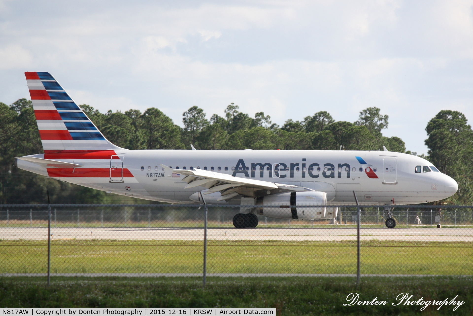 N817AW, 2000 Airbus A319-132 C/N 1373, American Flight 1839 (N817AW) arrives at Southwest Florida International Airport following flight from Philadelphia International Airport