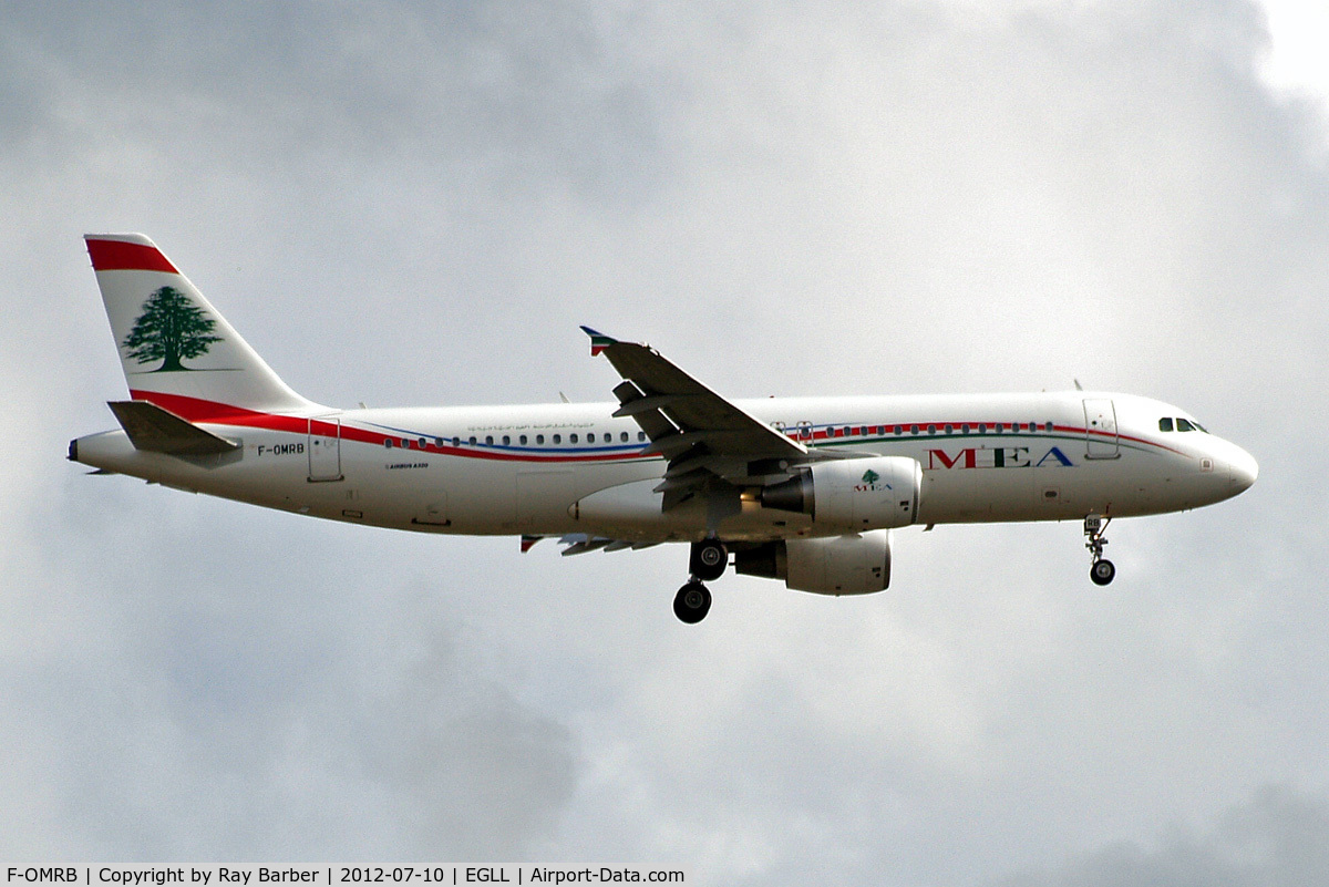 F-OMRB, 2012 Airbus A320-214 C/N 5152, Airbus A320-214 [5152] (Middle East Airlines) Home~G 10/07/2012. On approach 27L.