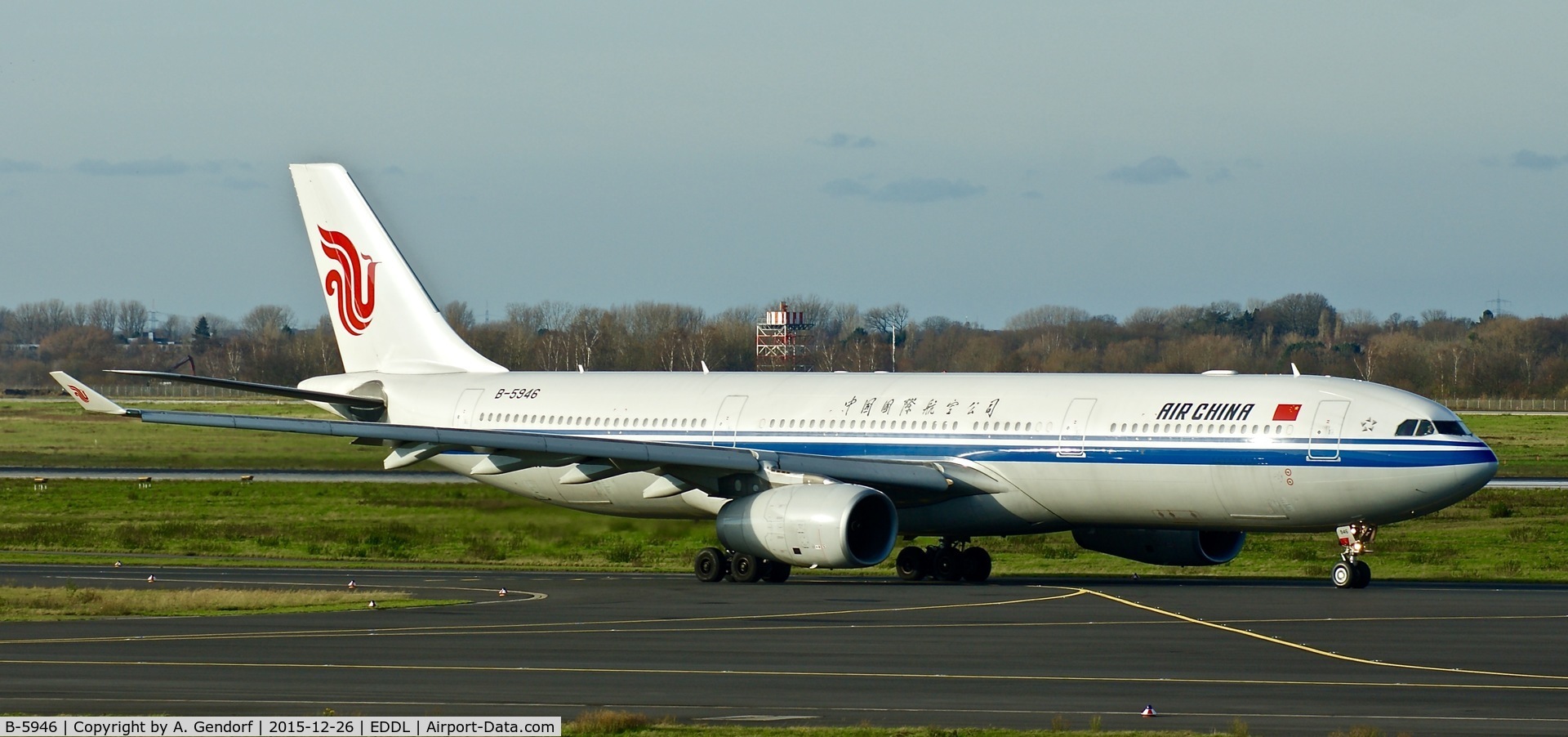 B-5946, 2014 Airbus A330-343 C/N 1525, Air China, is here at Düsseldorf Int'l(EDDL)