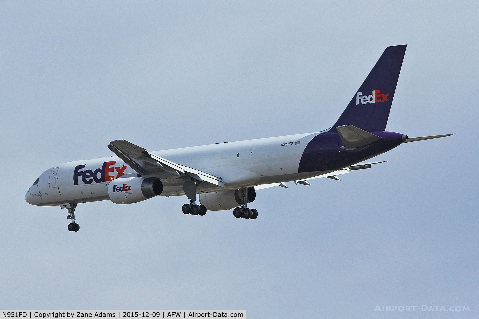 N951FD, 1997 Boeing 757-236 C/N 28665, FedEx 757 Landing at Alliance Airport - Fort Worth, TX
