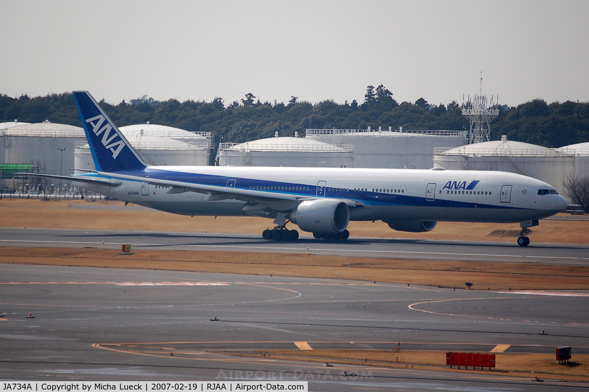 JA734A, 2006 Boeing 777-381/ER C/N 32649, At Narita