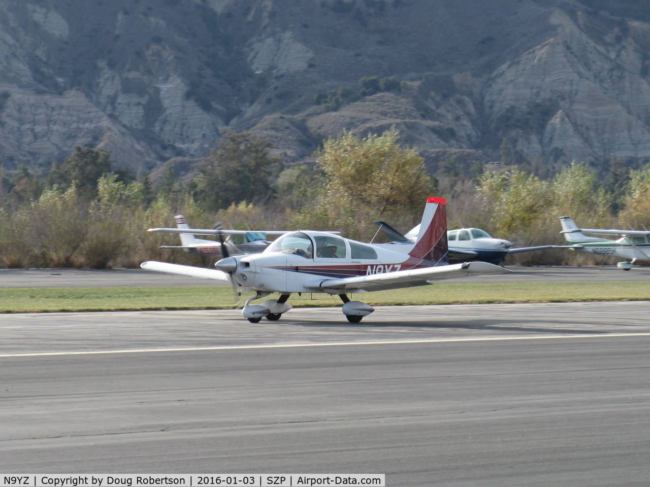 N9YZ, 1975 Grumman American AA-5A Cheetah C/N AA5-0822, 1975 Grumman American AA-5A CHEETAH, Lycoming O-320 150 Hp, landing roll Rwy 04 to give Young Eagles flights
