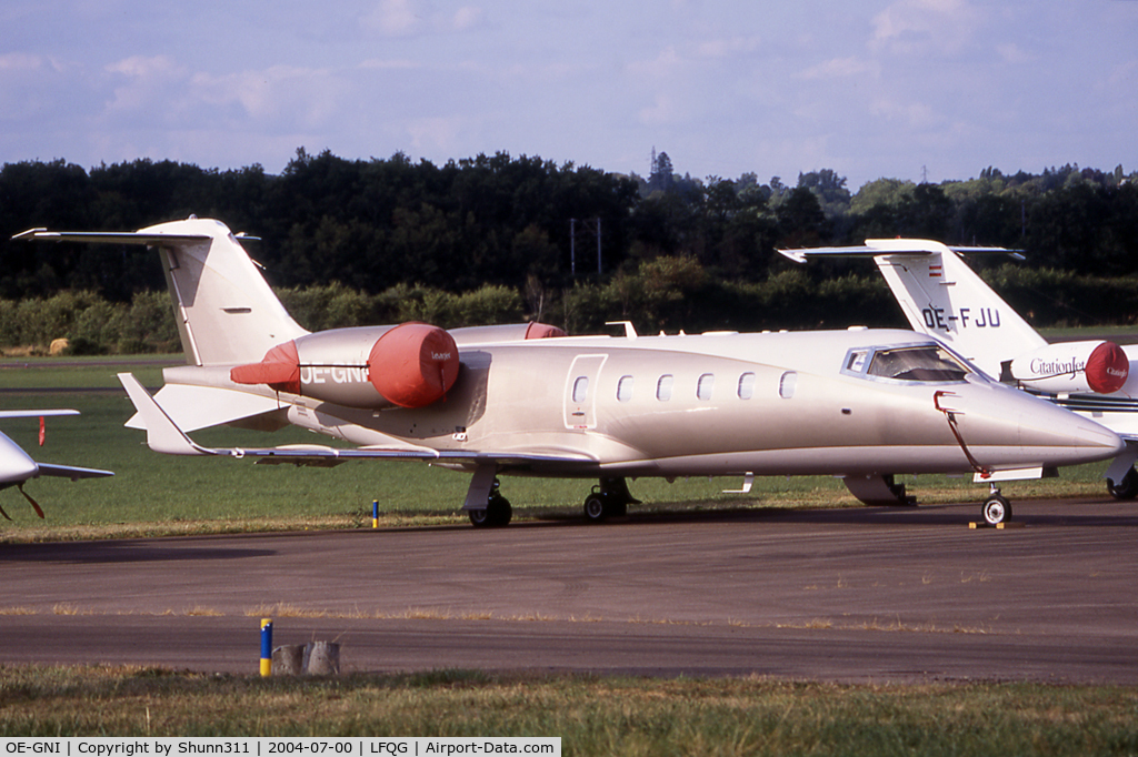 OE-GNI, Learjet 60 C/N 60-236, Parked at the Terminal during F1 GP 2004.... It was the Niki Lauda aircraft and I was very happy to see this best champion during this spotting session :)