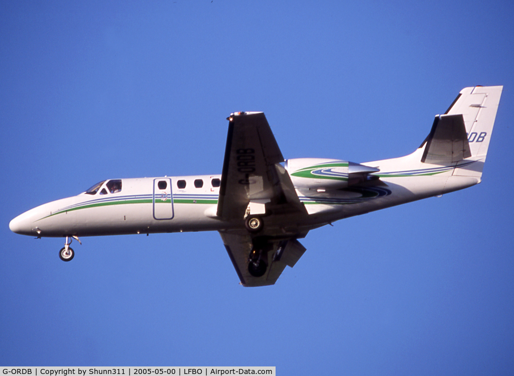 G-ORDB, 2002 Cessna 550 Citation Bravo C/N 550-1042, Landing rwy 32L