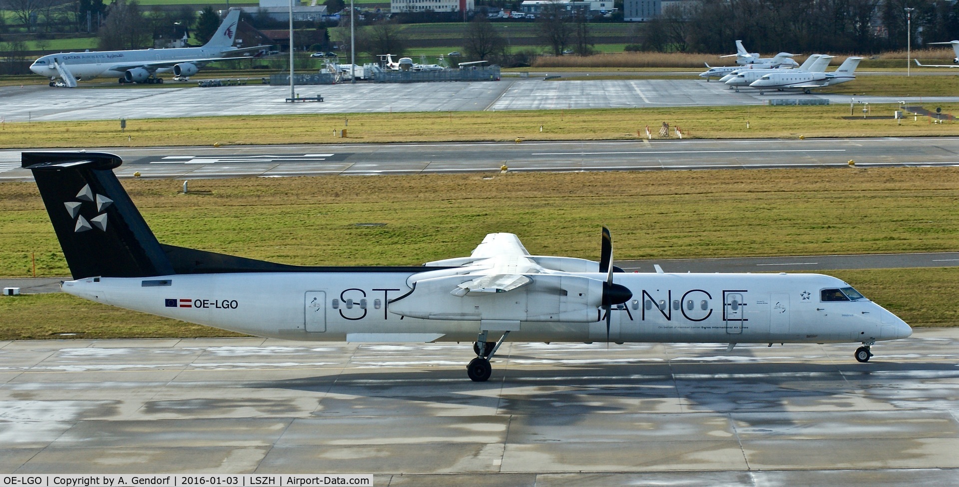 OE-LGO, 2009 De Havilland Canada DHC-8-400Q Dash 8 C/N 4281, Austrian Airlines (Star Alliance cs.), is here at Zürich-Kloten(LSZH)