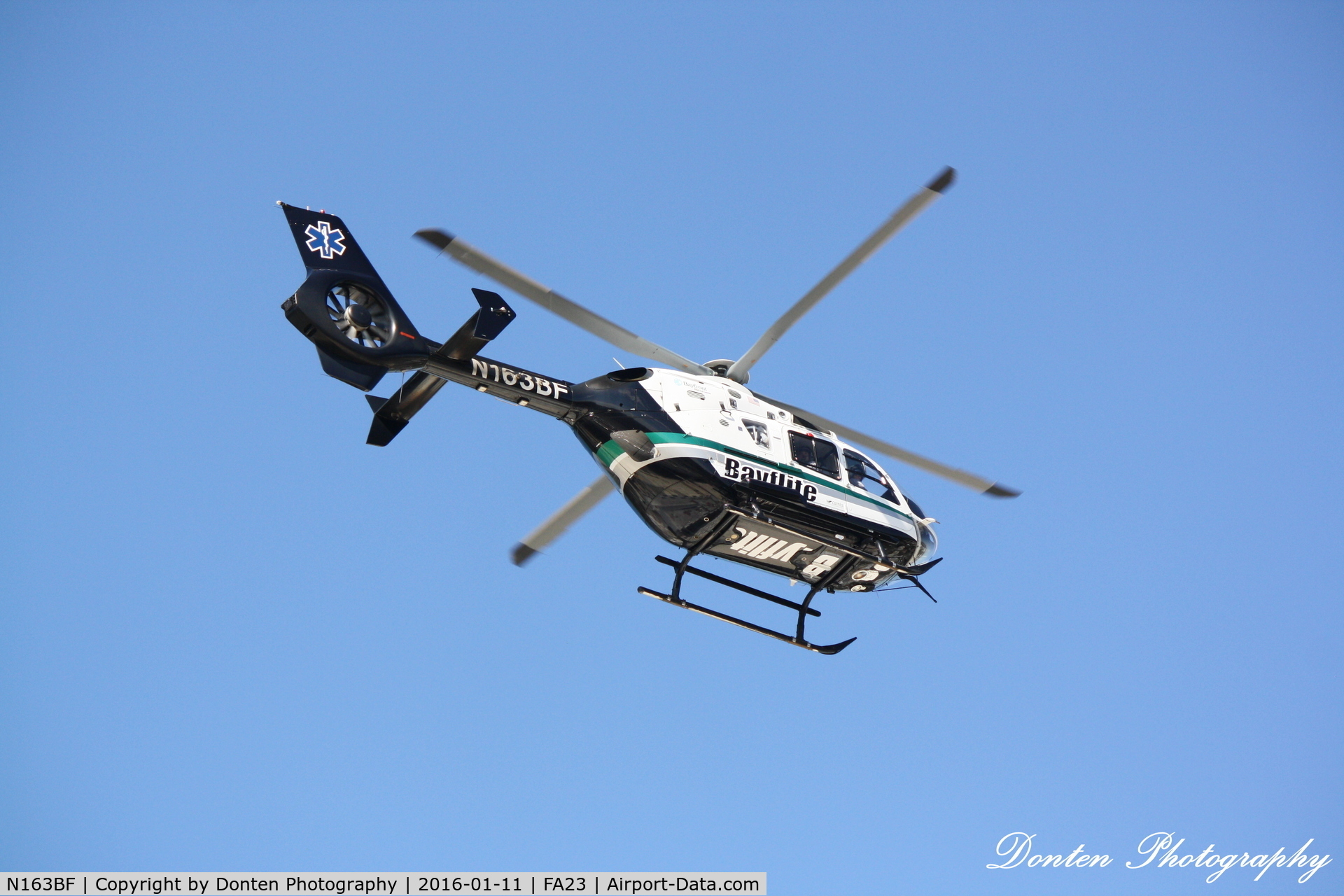 N163BF, Eurocopter EC-135P-2+ C/N 0671, Bayflite (N163BF) departs the helipad at Sarasota Memorial Hospital