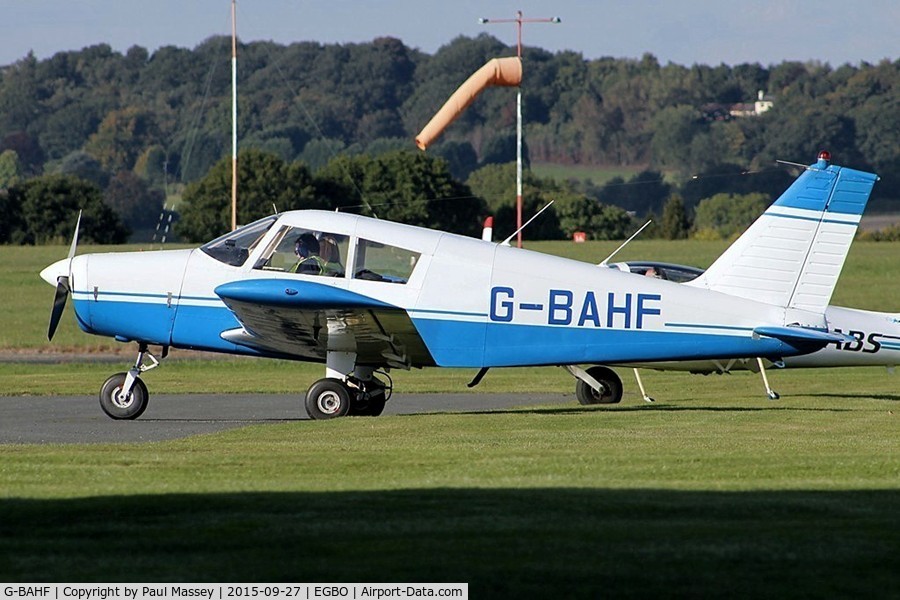G-BAHF, 1971 Piper PA-28-140 Cherokee C/N 28-7125215, @ Wolverhampton ( Halfpenny Green). ex:-N431FL.