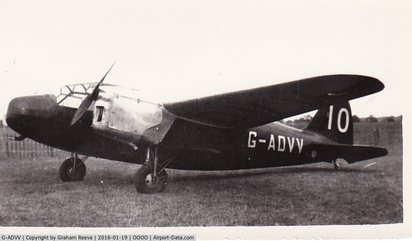 G-ADVV, 1936 British Aircraft Manufacturing Company Ltd BA IV Double Eagle C/N 901, Recently discovered photograph, hence no information.