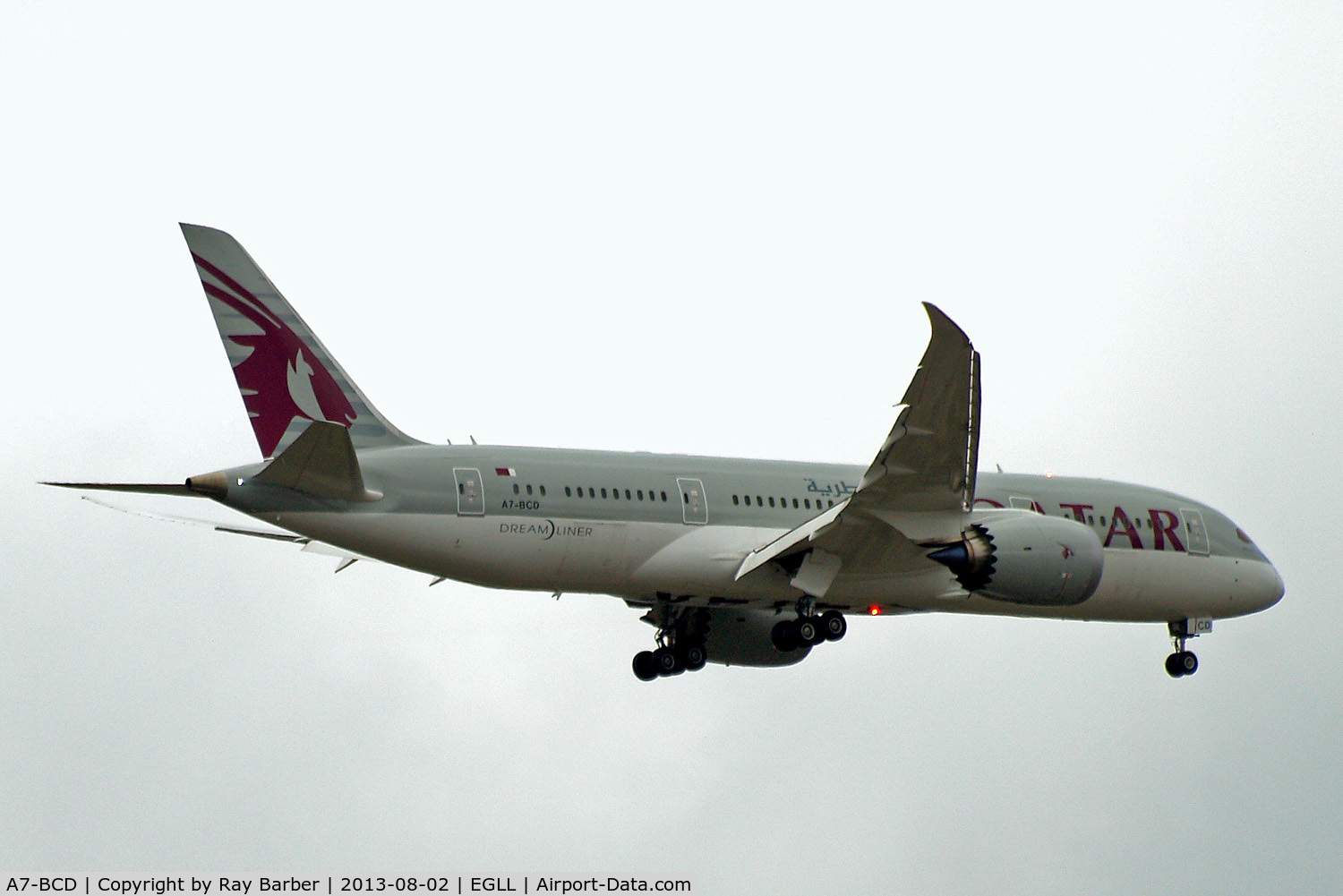A7-BCD, 2013 Boeing 787-8 Dreamliner C/N 38322, Boeing 787-8 Dreamliner [38322] (Qatar Airways) Home~G 02/08/13. On approach 27L.