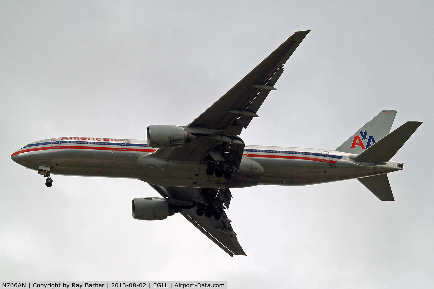 N766AN, 2003 Boeing 777-223/ER C/N 32880, Boeing 777-223ER [32880] (American Airlines) Home~G 02/08/2013. On approach 27R.