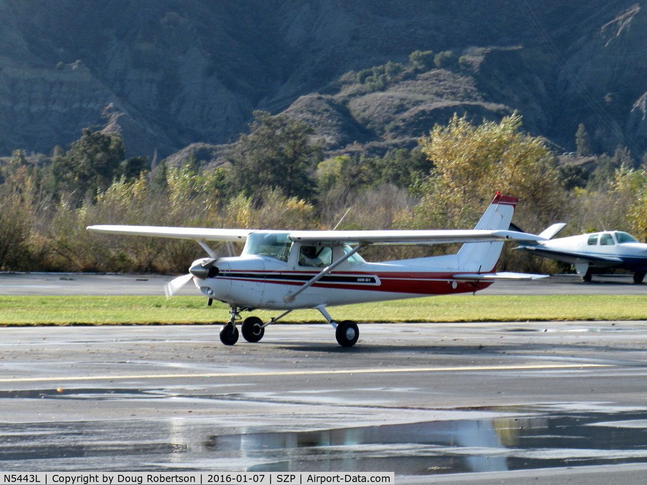 N5443L, 1980 Cessna 152 C/N 15284315, 1980 Cessna 152, Lycoming O-235 115 Hp, landing roll Rwy 04