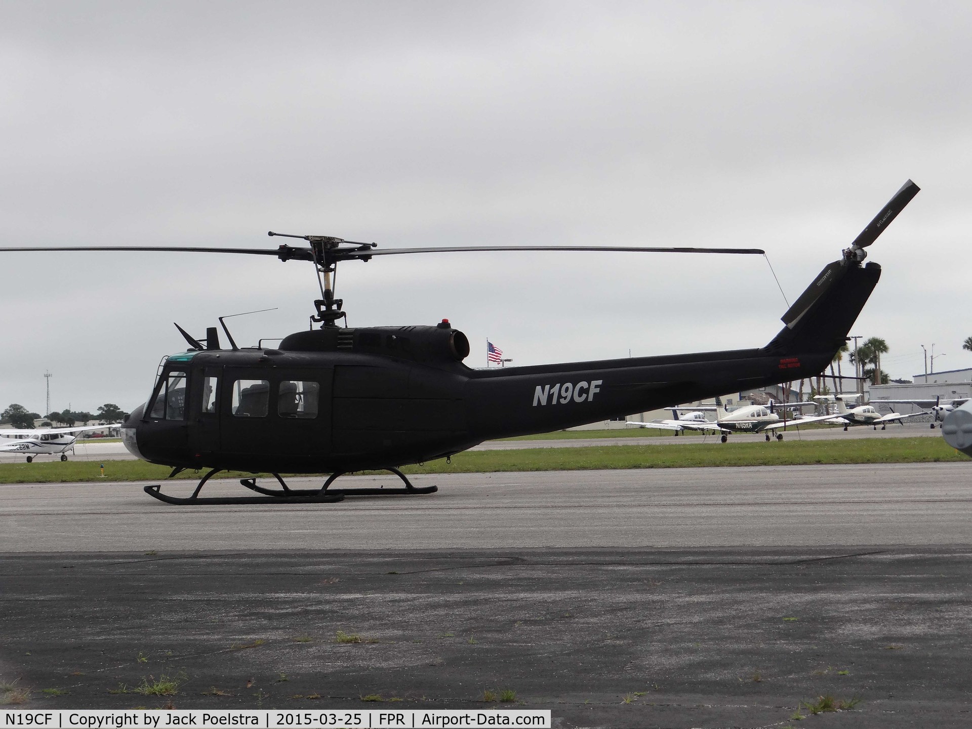 N19CF, 1966 Bell UH-1H Iroquois C/N 5628, all black UH-1H of Robinson Air Crane at Ft Pierce