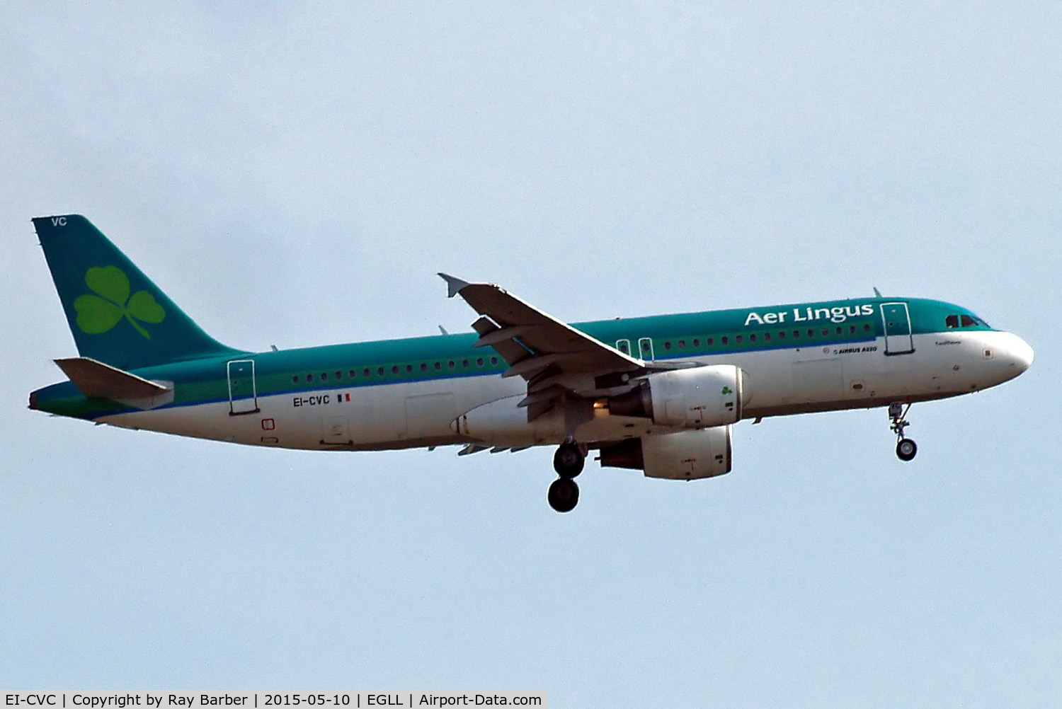 EI-CVC, 2001 Airbus A320-214 C/N 1443, Airbus A320-214 [1443] (Aer Lingus) Home~G 10/05/2015. On approach 27L.