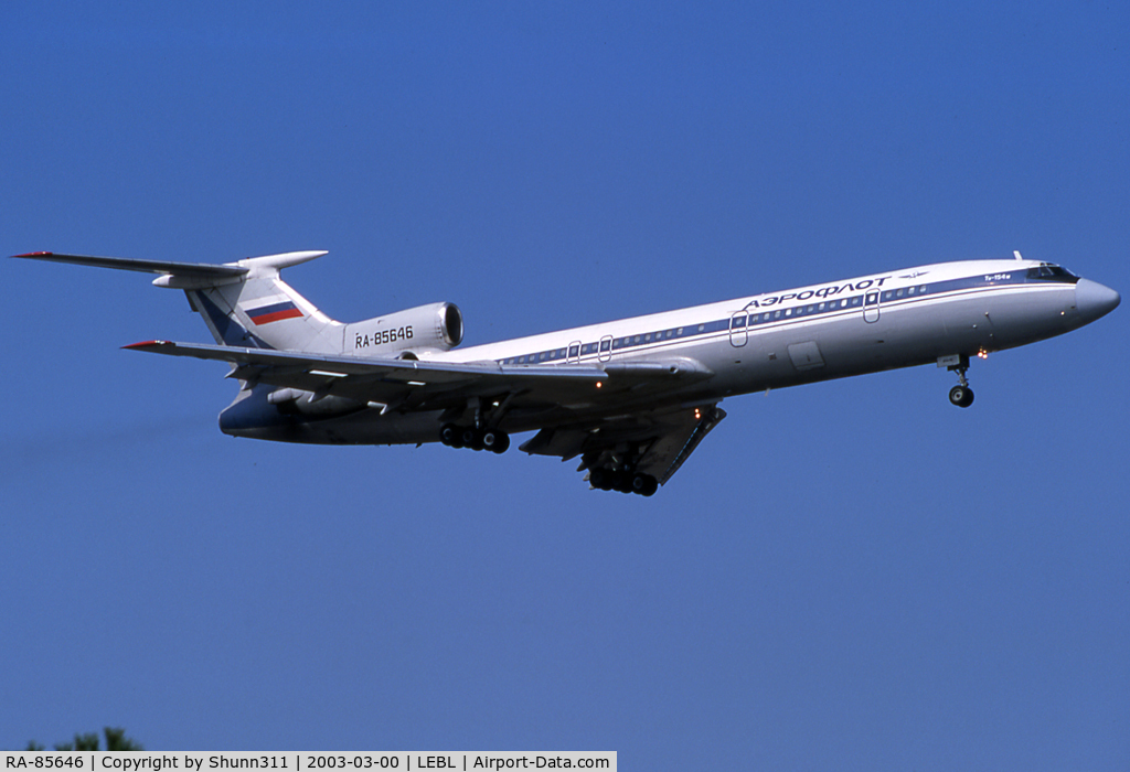 RA-85646, 1988 Tupolev Tu-154M C/N 88A784, Landing rwy 07