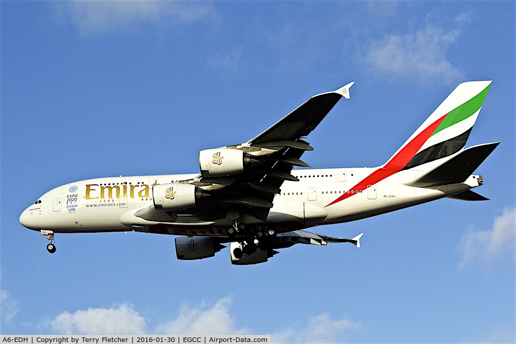 A6-EDH, 2009 Airbus A380-861 C/N 025, Emirates A380 at Manchester