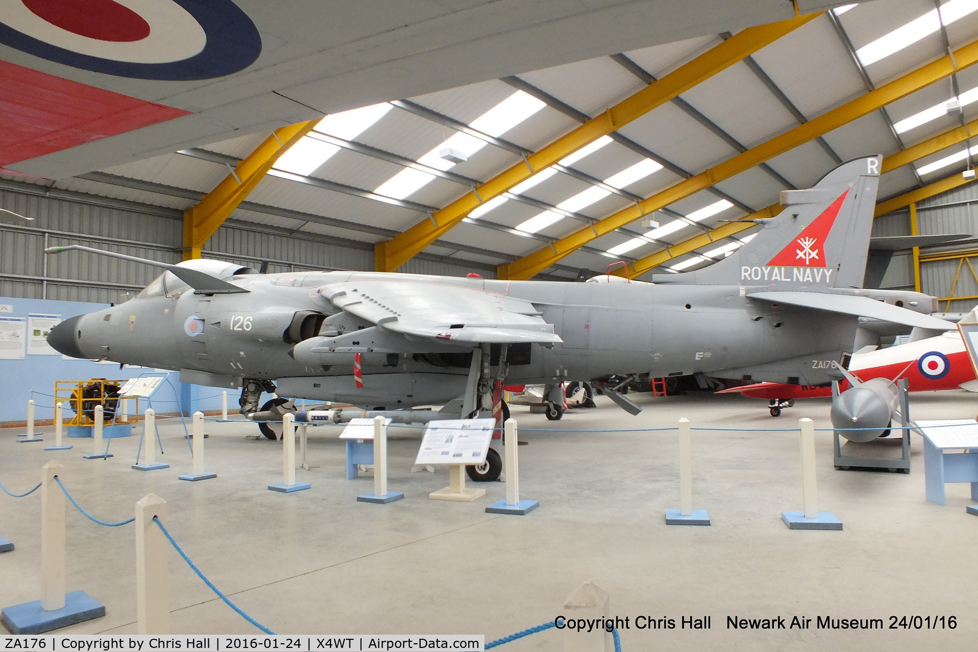 ZA176, 1981 British Aerospace Sea Harrier F/A.2 C/N 41H-912027/P6, at the Newark Air Museum