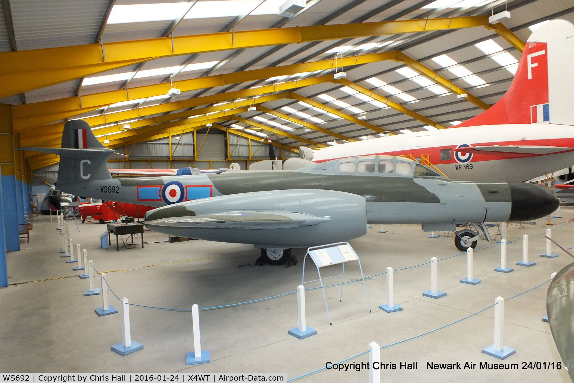 WS692, Gloster Meteor NF.12 C/N Not found WS692, at the Newark Air Museum