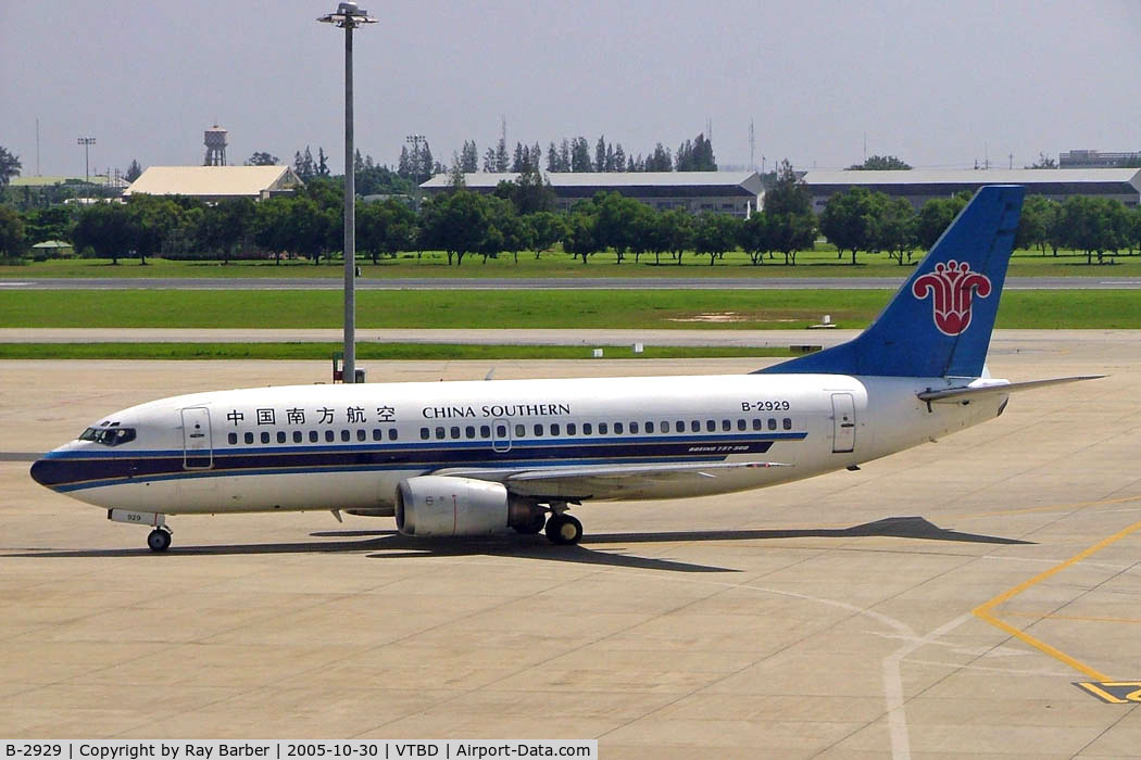 B-2929, 1994 Boeing 737-31B C/N 27343, Boeing 737-31B [27343] (China Southern Airlines) Bangkok-International~HS 30/10/2005