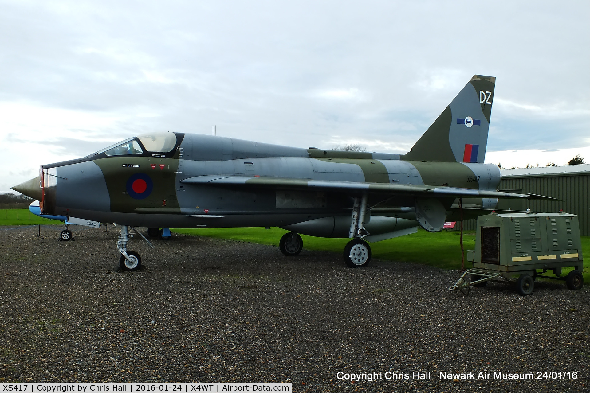 XS417, 1964 English Electric Lightning T.5 C/N 95002, at the Newark Air Museum