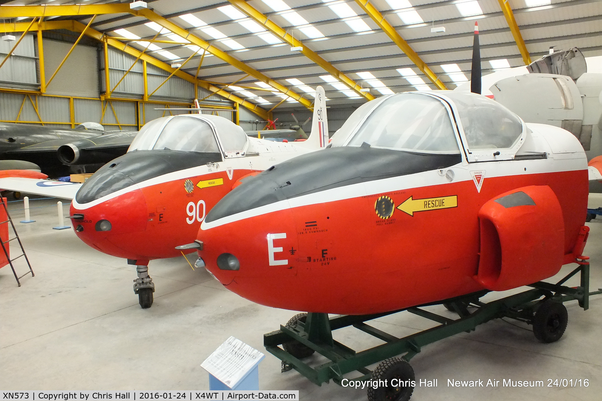 XN573, 1961 Hunting P-84 Jet Provost T.3 C/N PAC/W/11815, at the Newark Air Museum