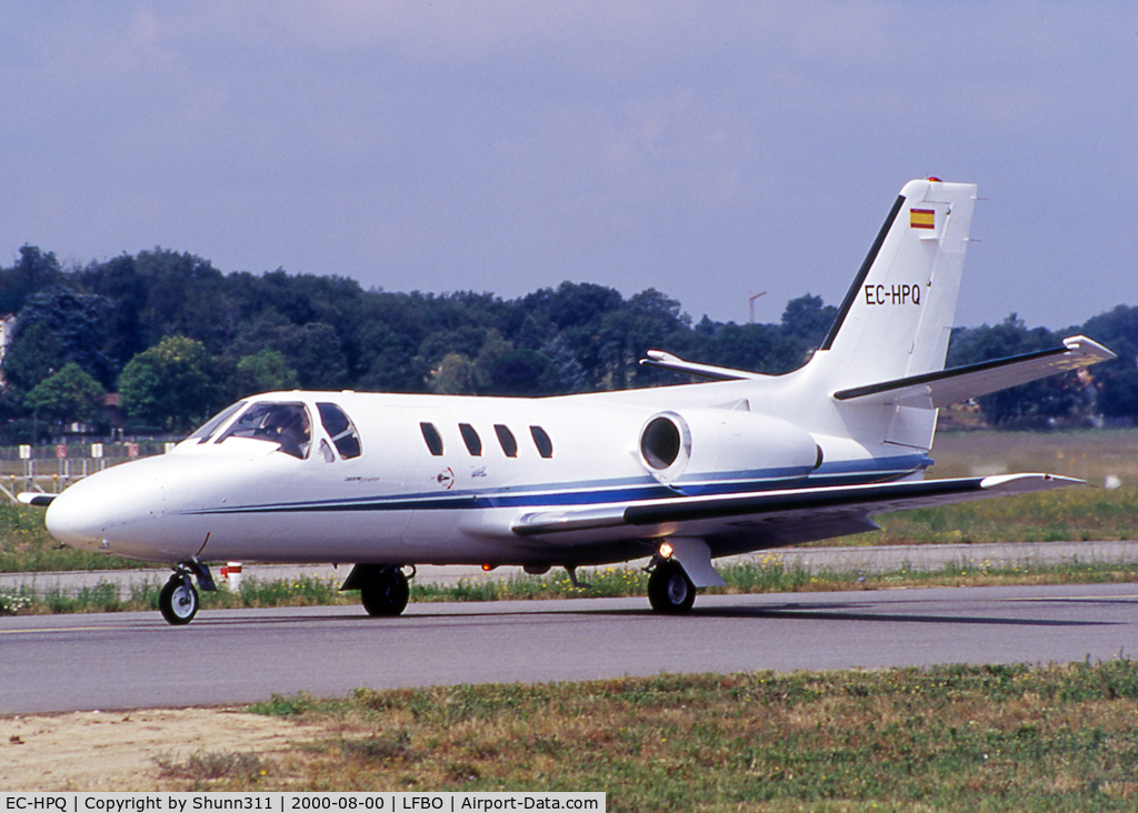 EC-HPQ, Cessna 500 Citation 1 C/N 500-0157, Taxiing to the General Aviation area after maintenance from SIDMI