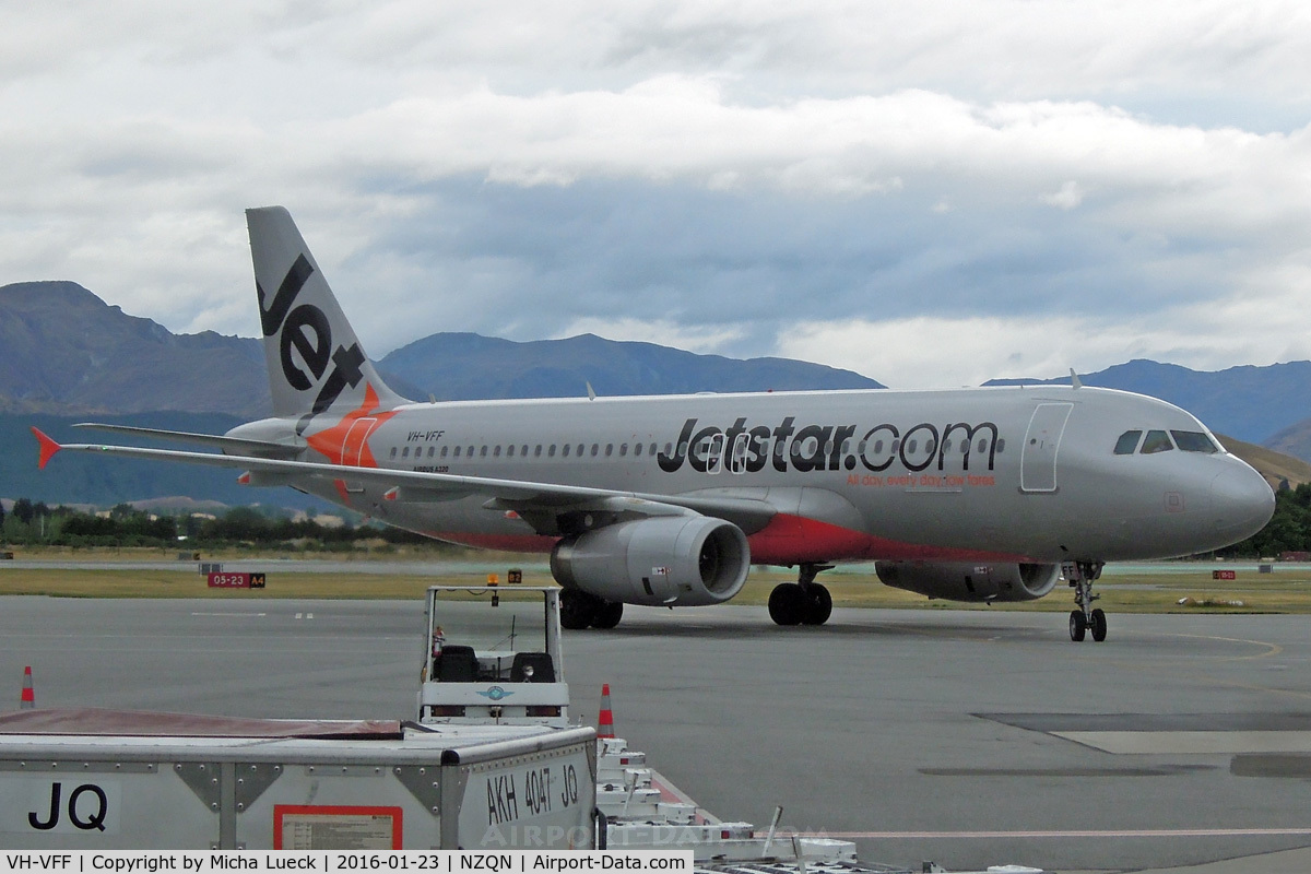 VH-VFF, 2012 Airbus A320-232 C/N 5039, At Queenstown