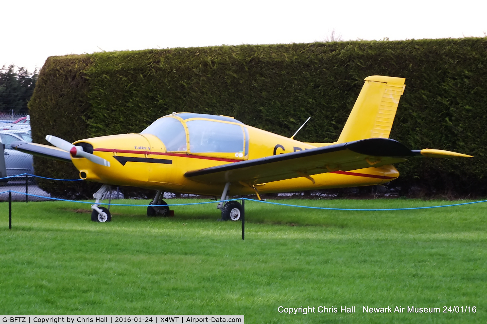 G-BFTZ, 1968 Socata MS-880B Rallye Club C/N 1269, at the Newark Air Museum