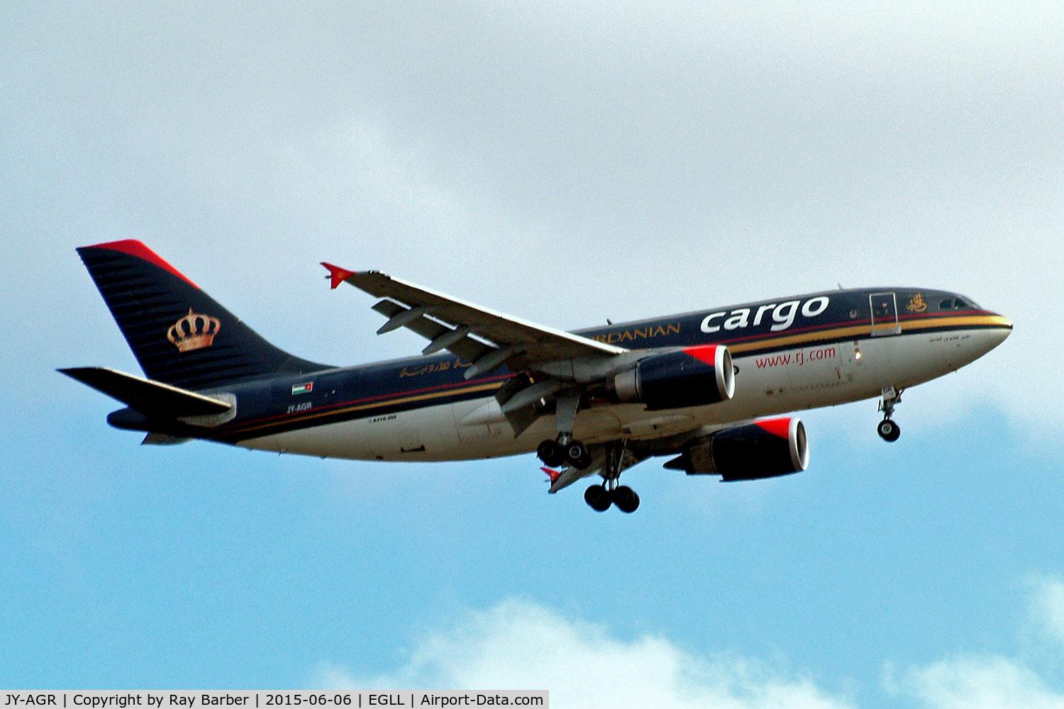 JY-AGR, 1988 Airbus A310-304(F) C/N 490/4451, Airbus A310-304F [490] (Royal Jordanian Airlines) Home~G 06/06/2015. On approach 27L.