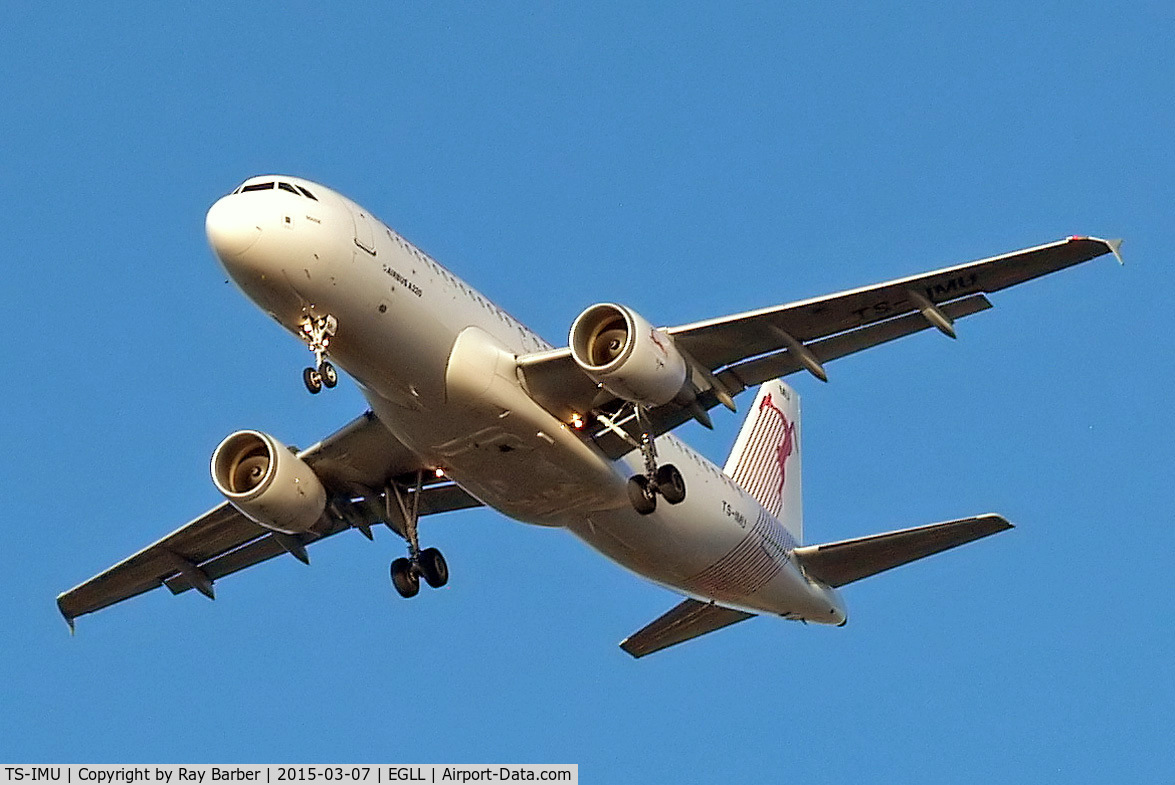 TS-IMU, 2013 Airbus A320-214 C/N 5474, Airbus A320-214 [5474] (Tunisair) Home~G 07/03/2015. On approach 27R.