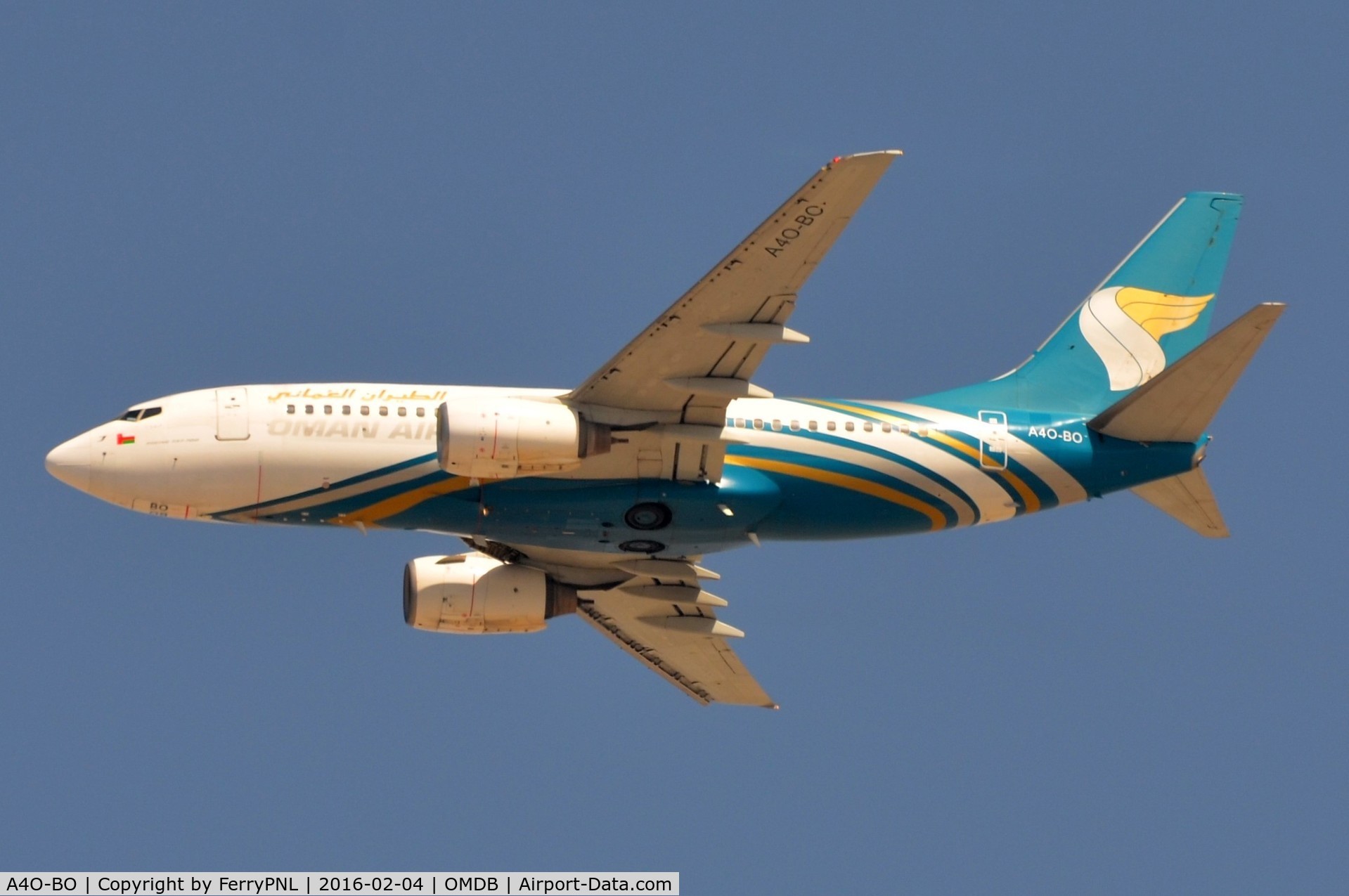 A4O-BO, 2002 Boeing 737-71M C/N 33103, Oman B737 departing.
