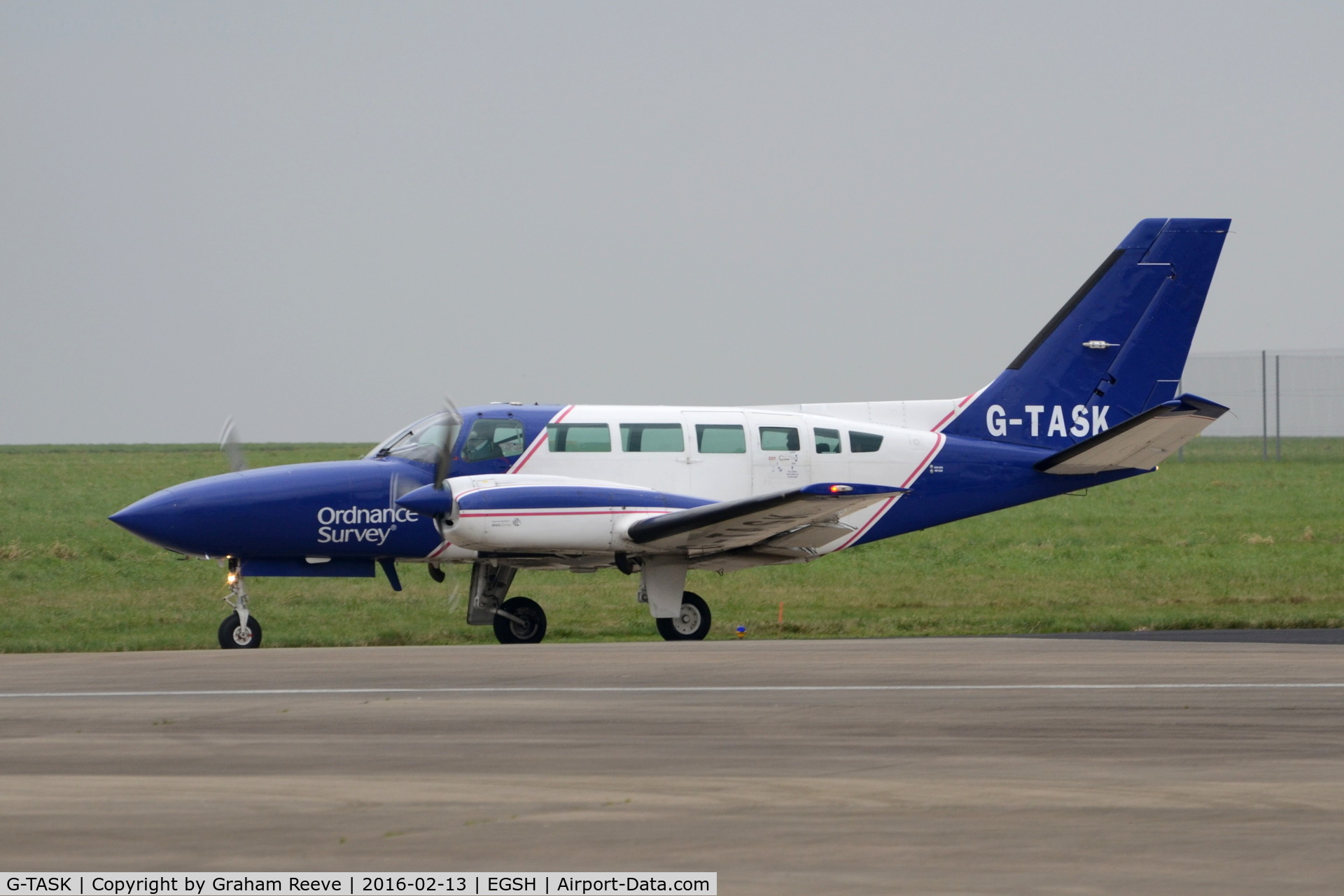 G-TASK, 1982 Cessna 404 Titan C/N 404-0829, Departing from Norwich.