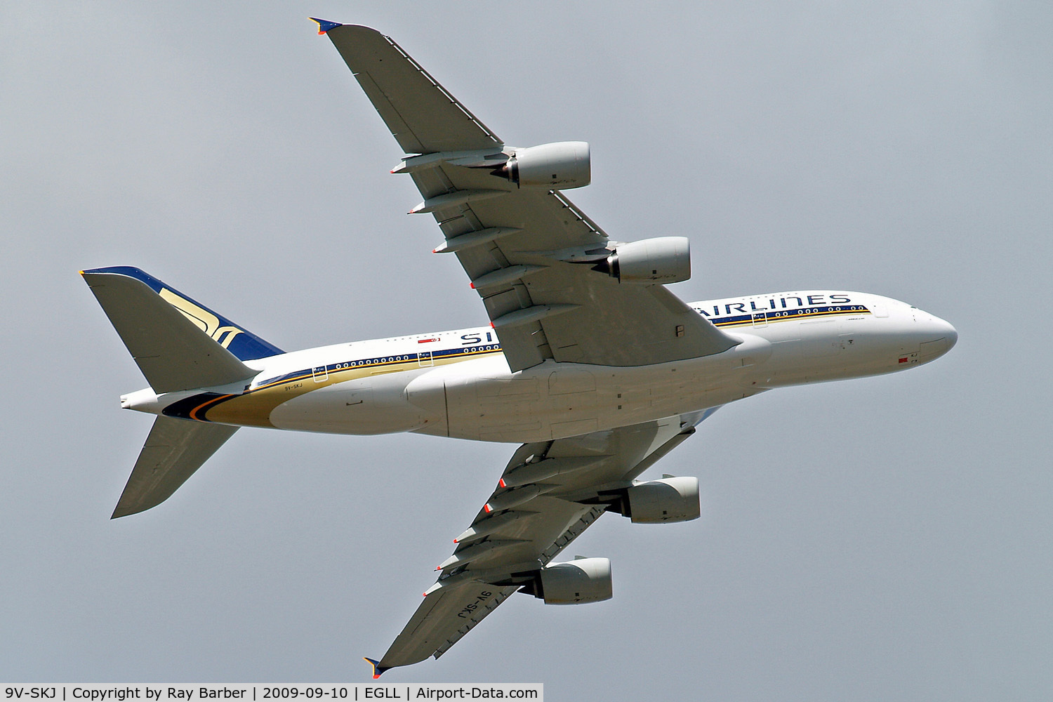 9V-SKJ, 2009 Airbus A380-841 C/N 045, Airbus A380-841 [045] (Singapore Airlines) Home~G 10/09/2009 .Departing 9R.