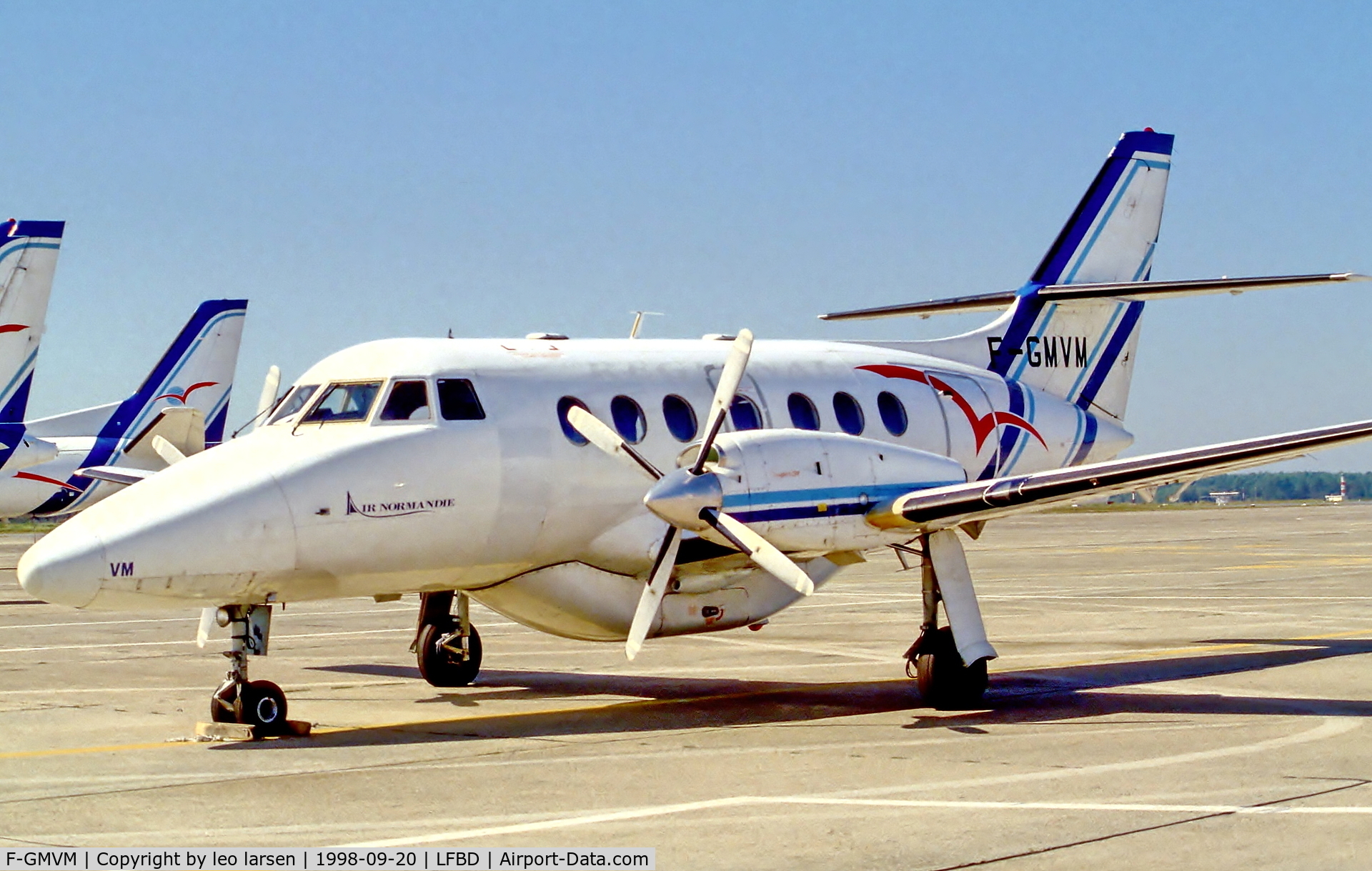 F-GMVM, British Aerospace BAe-3201 Jetstream 32 C/N 979, BOD  Bordeaux 20.9.98 in 
Air Normandie c/s.