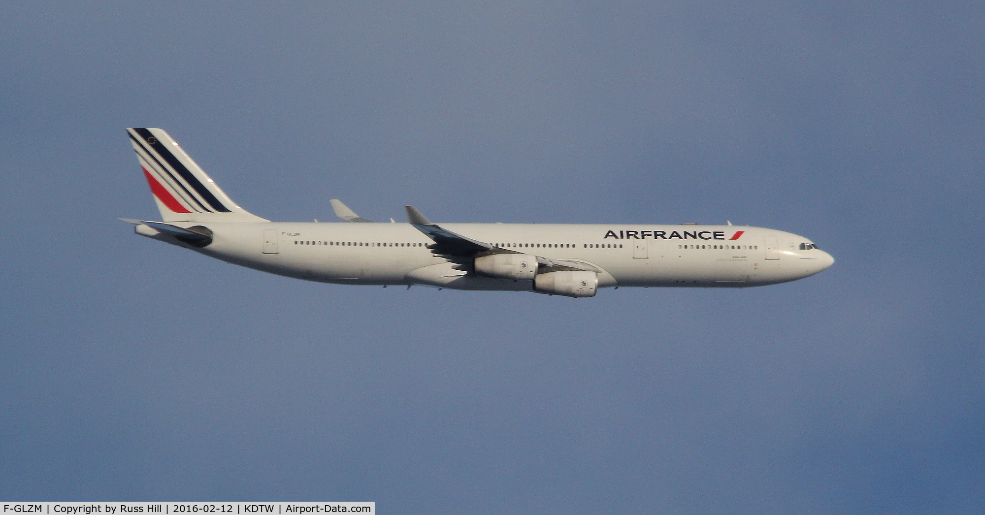 F-GLZM, 1998 Airbus A340-313X C/N 237, On approach to DTW, approx. 15 miles out.