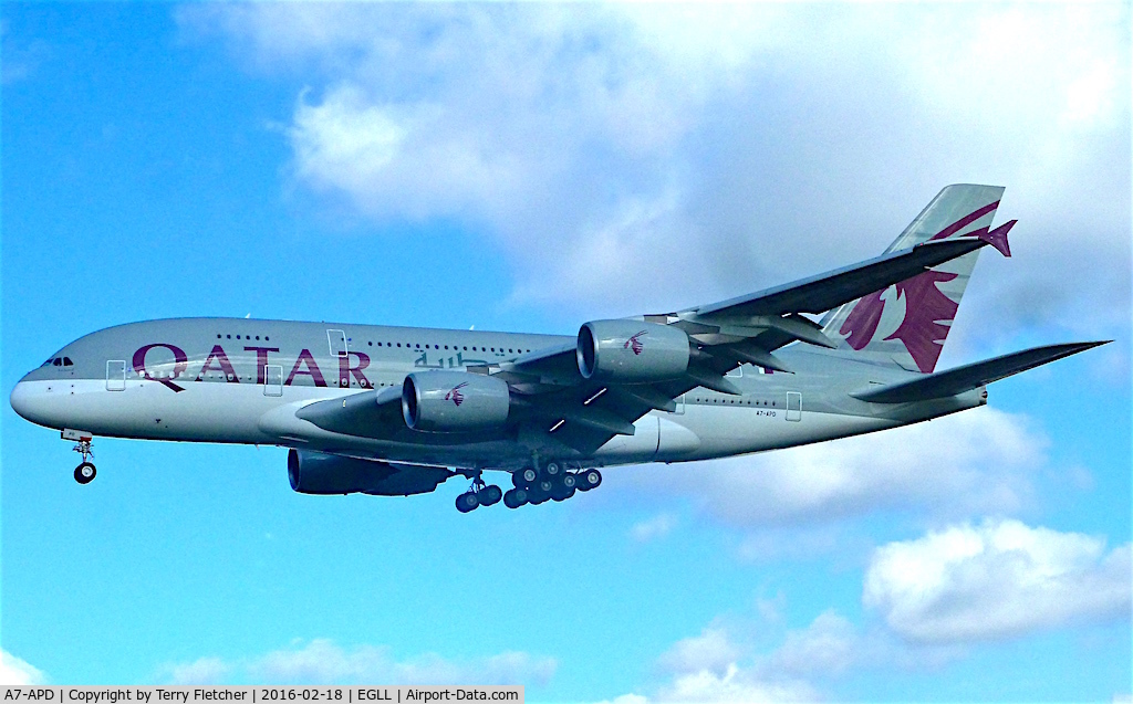 A7-APD, 2014 Airbus A380-861 C/N 160, 2014 Airbus A380-861, c/n: 160 of Qatar at Heathrow