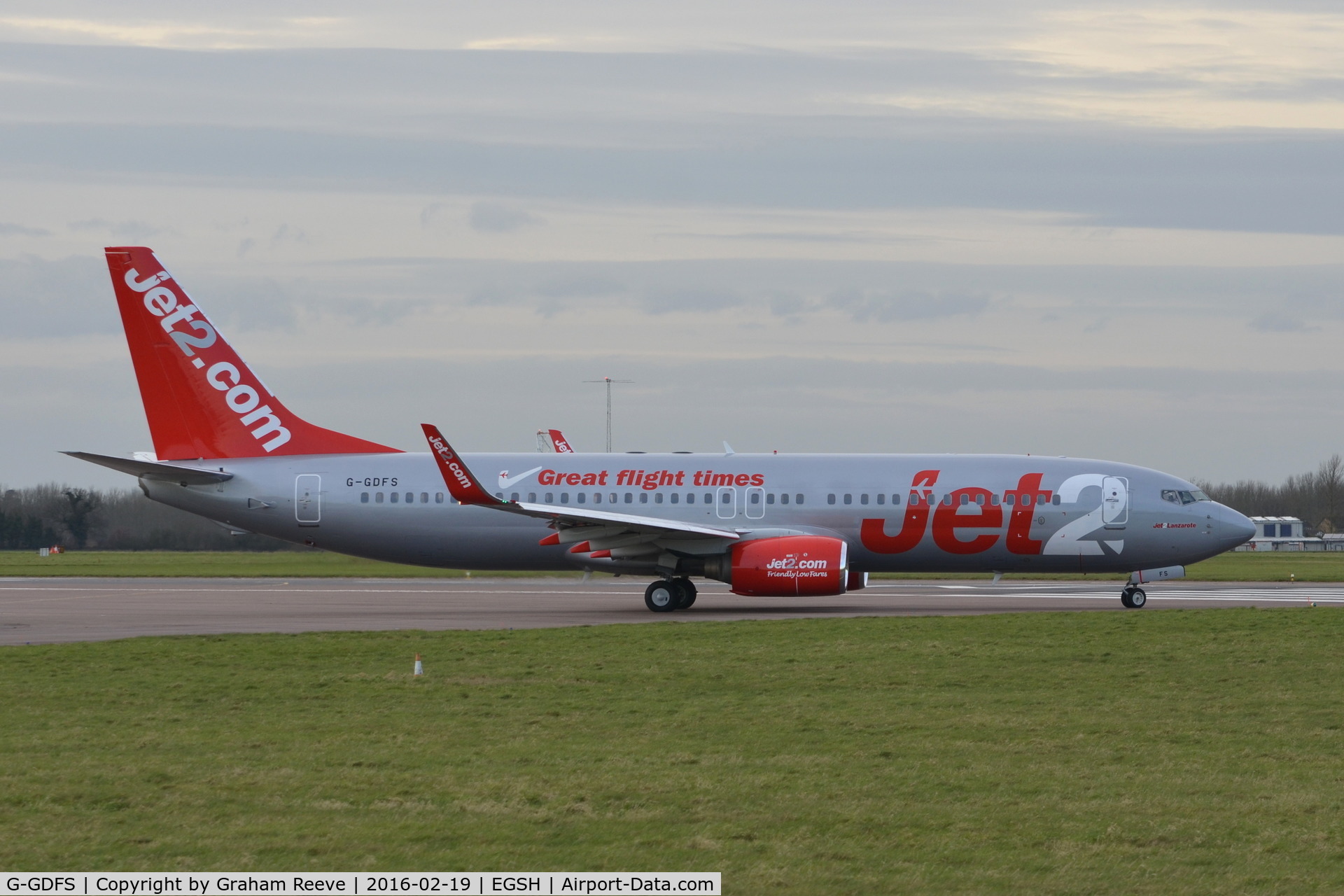 G-GDFS, 2001 Boeing 737-86N C/N 32243, About to depart on an air test.