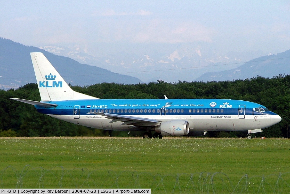 PH-BTD, 1992 Boeing 737-306 C/N 27420, Boeing 737-306 [27420] (KLM Royal Dutch Airlines) Geneva-International~HB 23/07/2004