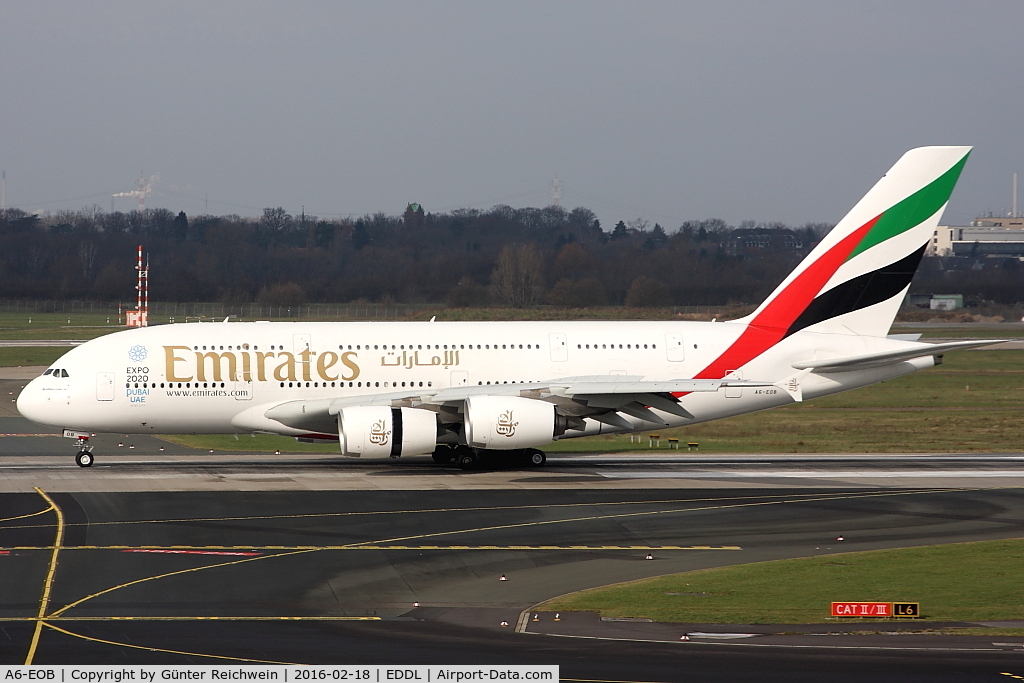 A6-EOB, 2014 Airbus A380-861 C/N 164, Arriving