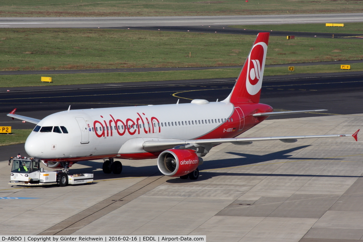 D-ABDO, 2007 Airbus A320-214 C/N 3055, Pushed back for departure